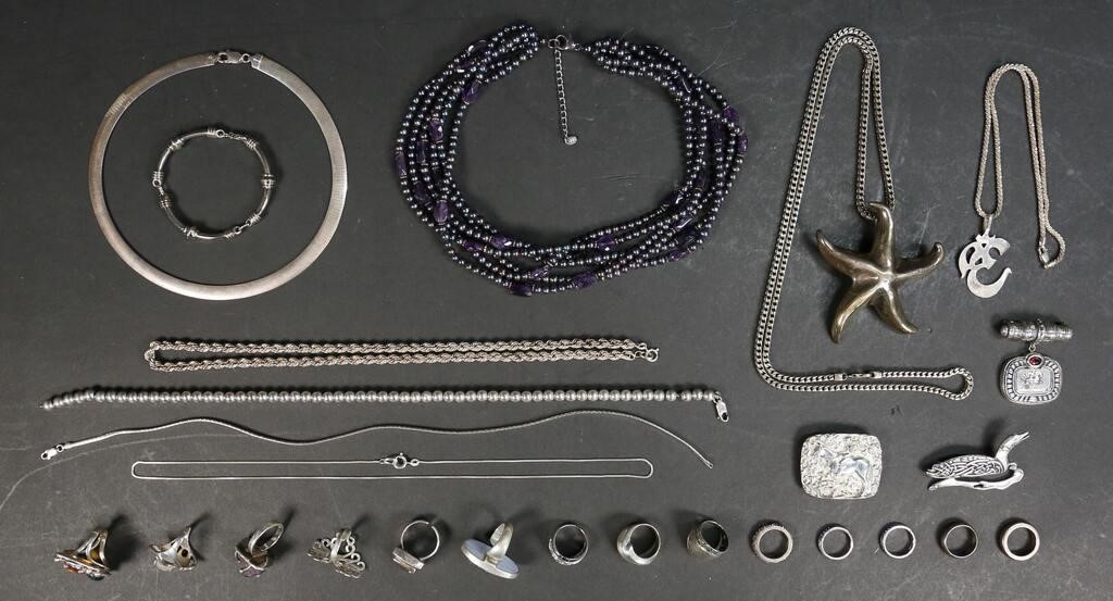 Appraisal: pieces of sterling silver jewelry chains - with Israeli sterling