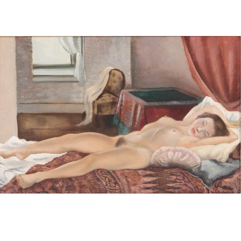 Appraisal: Emil Ganso Germany New York - Reclining Nude Oil on