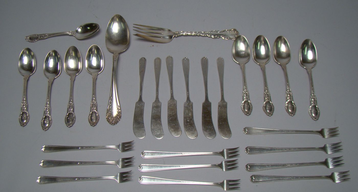 Appraisal: TWENTY-SEVEN PIECES OF STERLING SILVER FLATWARE By various makers Consists