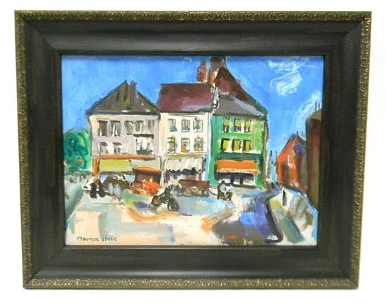 Appraisal: Marion Huse American - Study Town Square oil on canvas