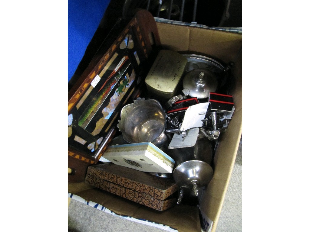 Appraisal: Lot comprising a box of EPNS and ceramic items and