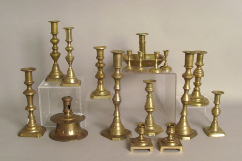 Appraisal: Group of brass candlesticks late th early th c