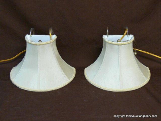 Appraisal: Pair of Bed Headboard Mounted Reading Lamps - mounting slips