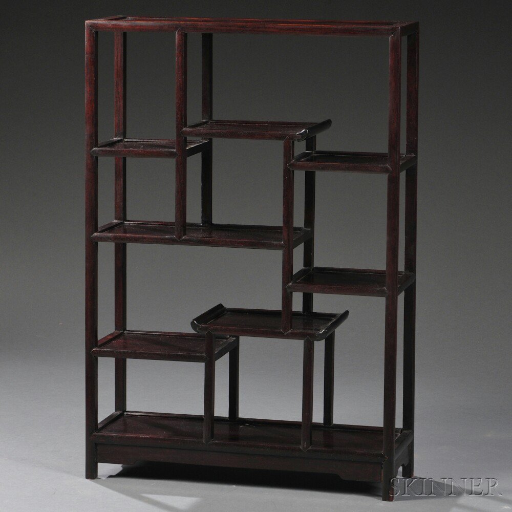 Appraisal: Multi-tiered Display Stand China hardwood lg ht dp in From