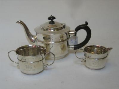 Appraisal: A MATCHED THREE PIECE TEA SERVICE maker Frank Finley Clarkson