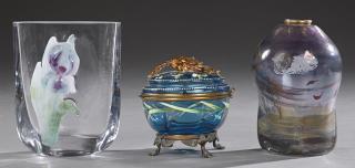 Appraisal: Group of Three Art Glass Pieces th c consisti Group