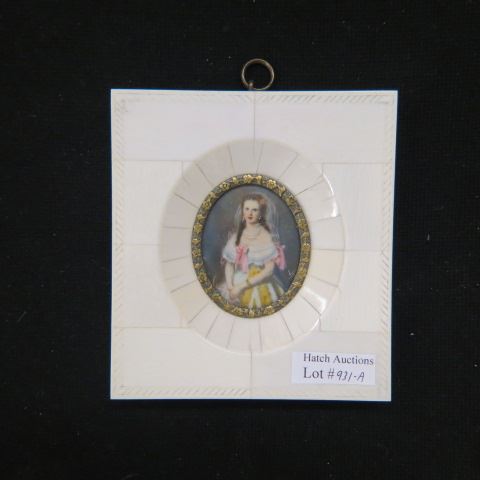 Appraisal: Miniature Painting on Ivory of a Young Empress artist signed