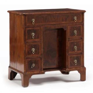 Appraisal: George II Kneehole Desk mid th century burlwood and mixed