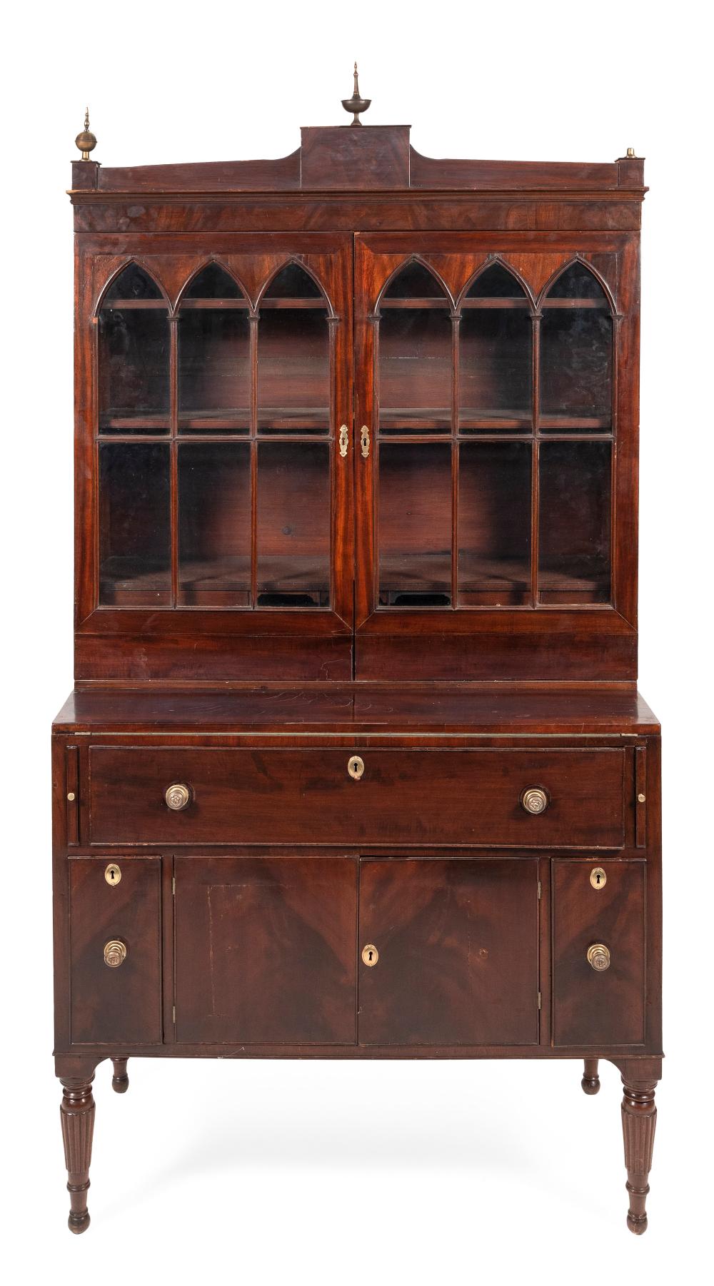 Appraisal: SHERATON TWO-PART SECRETARY BY SAMUEL NOYES EAST SUDBURY MASSACHUSETTS CIRCA