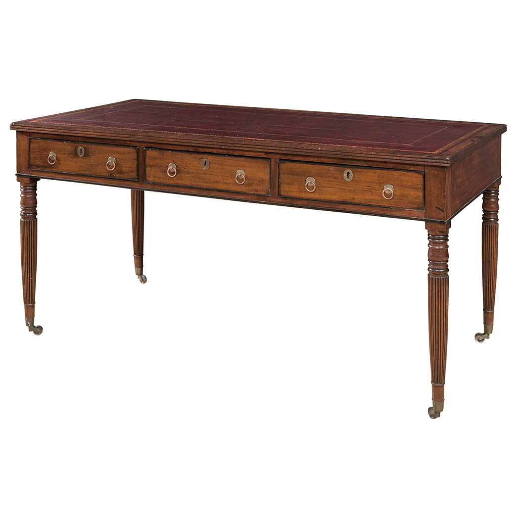 Appraisal: Regency Mahogany and Part Ebonized Writing Table Circa The leather