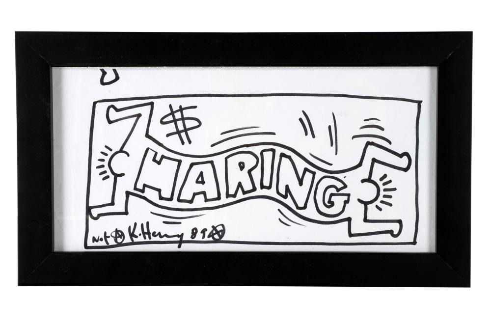 Appraisal: KEITH HARING - SHARPIE SKETCHsigned and dated Not A Keith