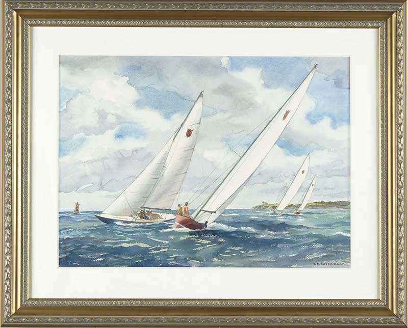 Appraisal: YNGVE EDWARD SODERBERG American - SAILBOAT RACING Fine watercolor summer