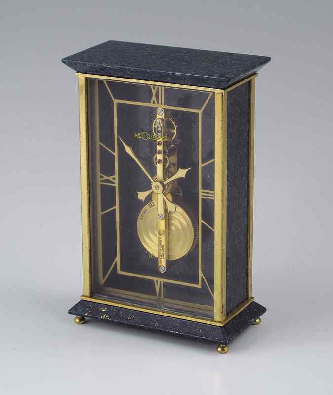 Appraisal: LE COULTRE LAPIS LAZULI DESK CLOCK Lapis case with brass