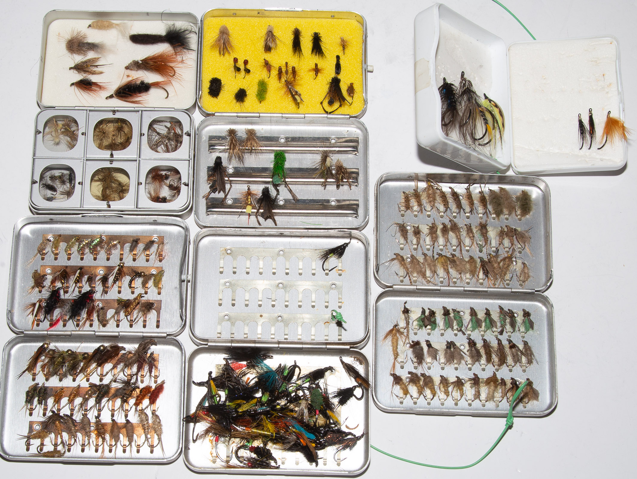 Appraisal: SIX BOXES OF HANDMADE FLY FISHING LURES