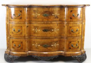 Appraisal: Fine German Walnut Fruitwood and Ivory Inlaid Parquetry Commode A