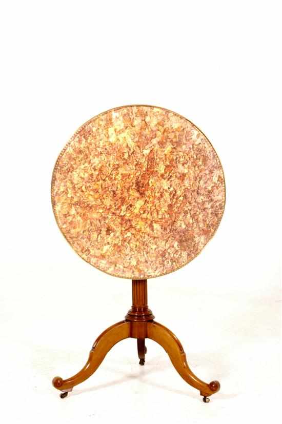 Appraisal: Directoire ormolu-mounted mahogany gueridon late th century circular Breche violet