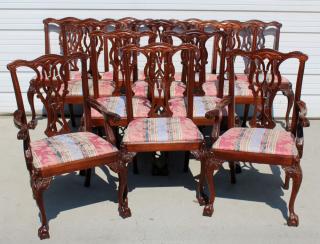 Appraisal: Set of Hickory White Chippendale chairs Set of Hickory White