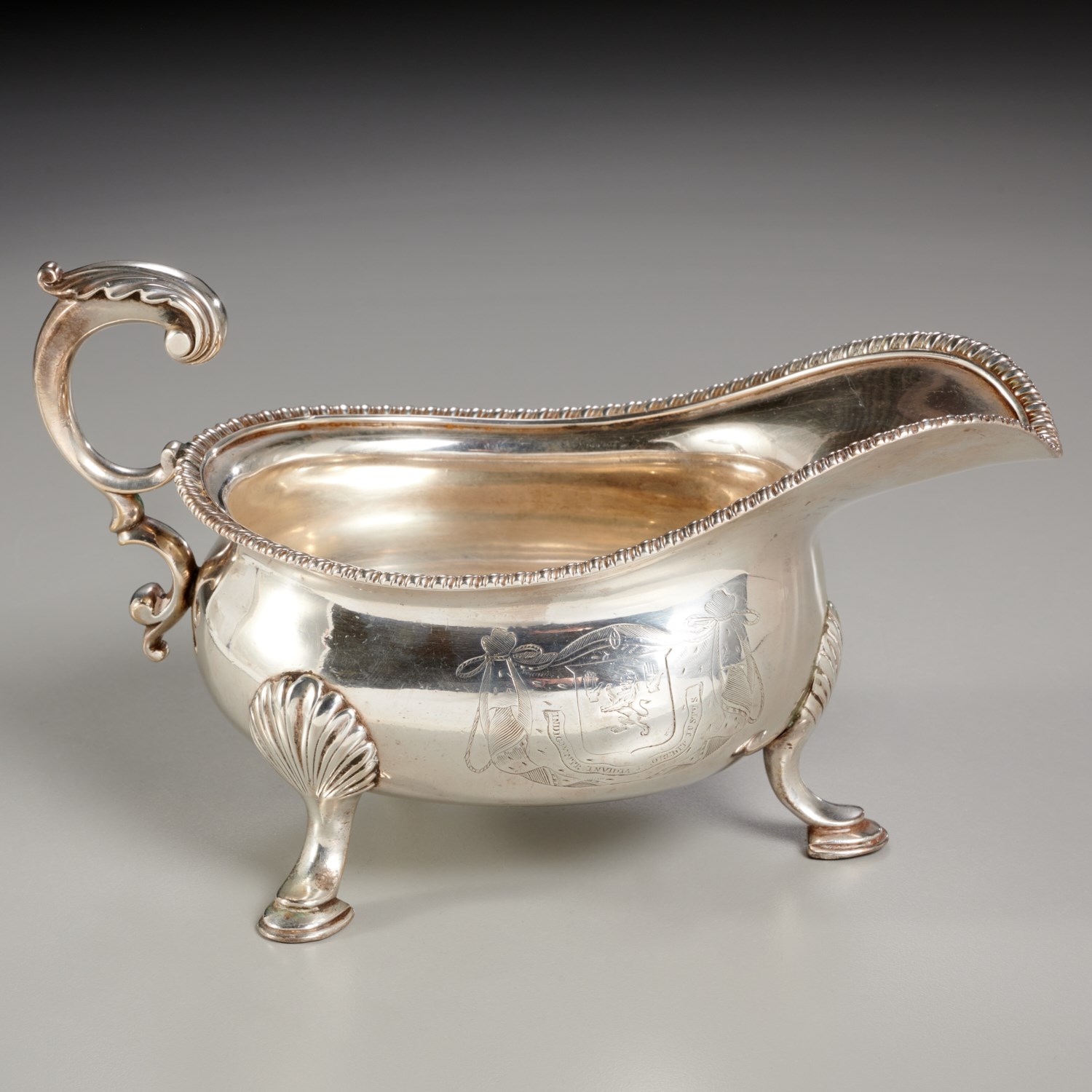 Appraisal: GEORGE IV STERLING SILVER TRIPODAL SAUCEBOAT Letter dated London fully