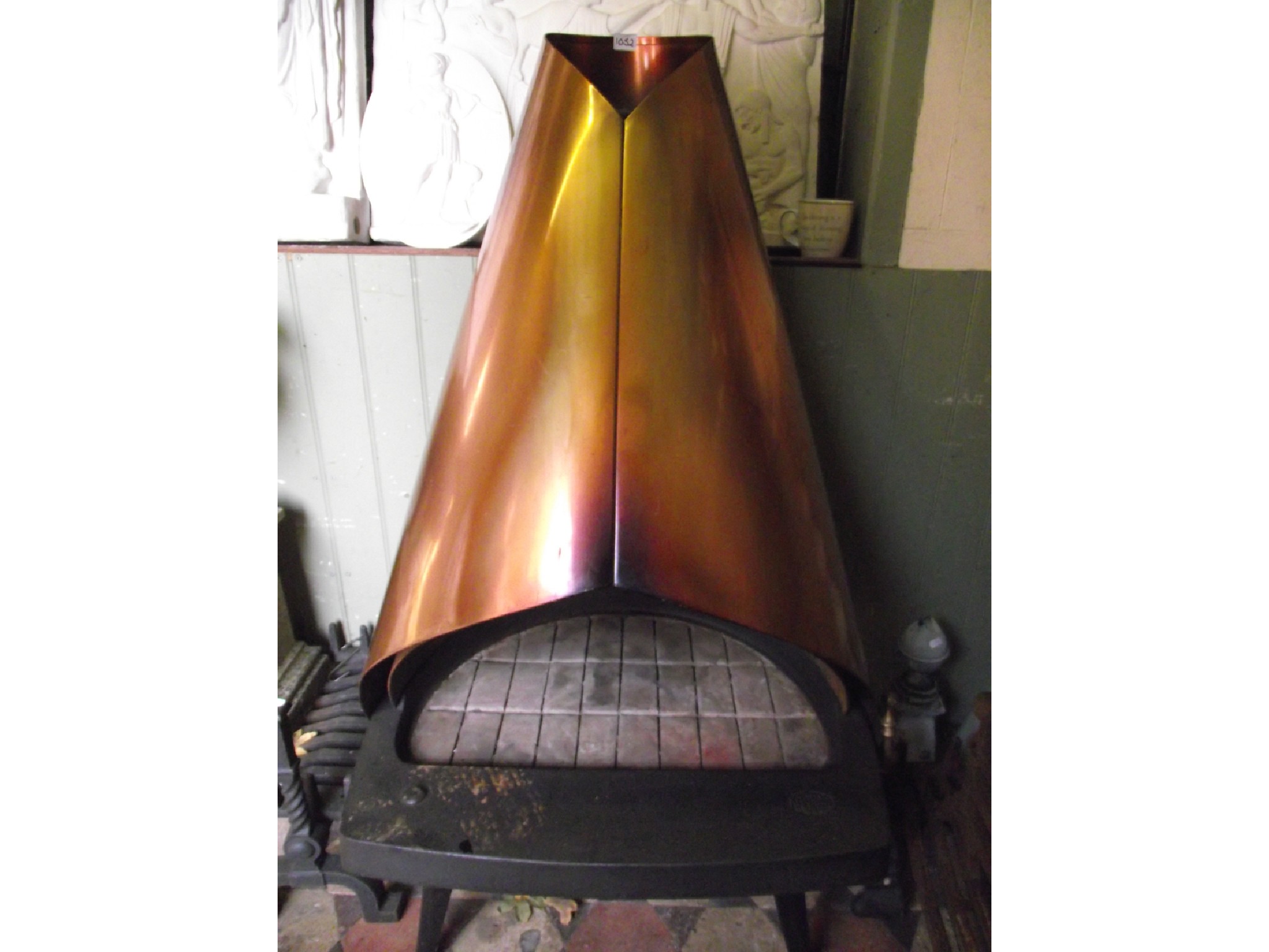 Appraisal: A Kastor Danish design wood burning stove with folded conical