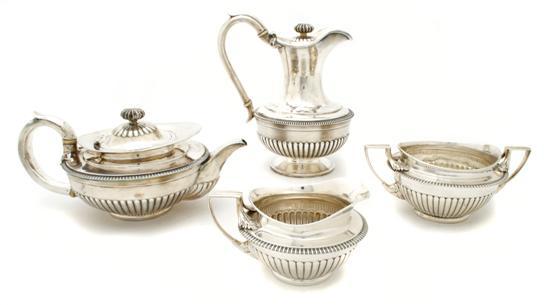 Appraisal: An English Silver Partial Coffee and Tea Service London th