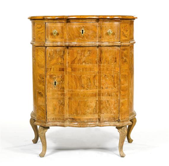 Appraisal: SMALL CABINET Baroque Italy th cent Walnut and burled walnut