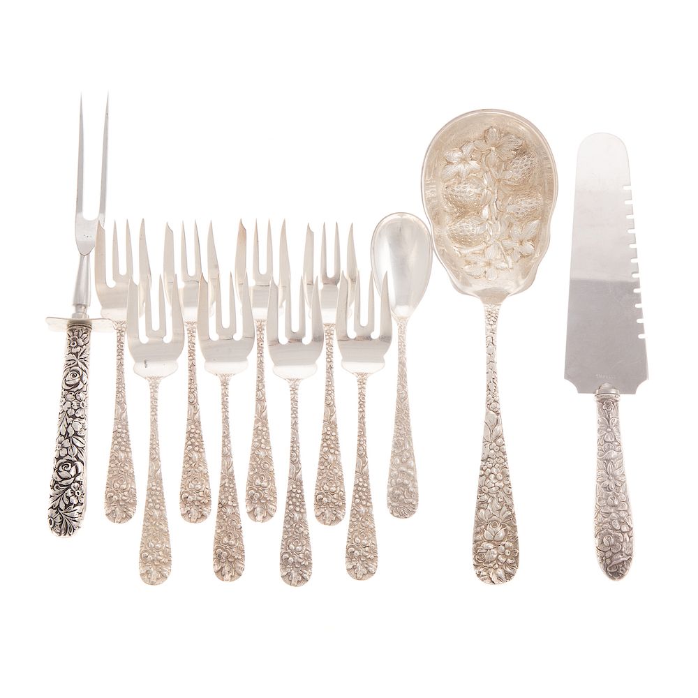 Appraisal: Collection Stieff Rose other repousse flatware total pieces Stieff comprises