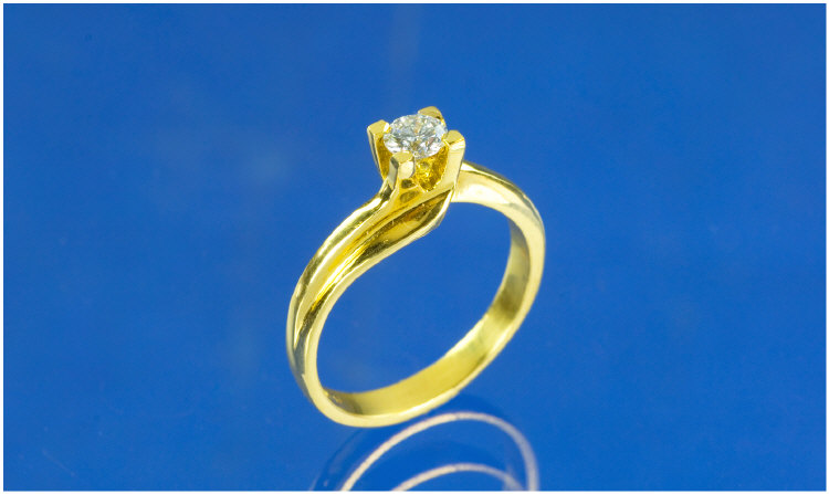 Appraisal: ct Gold Diamond Solitaire Ring Modern Round Brilliant Cut Diamond