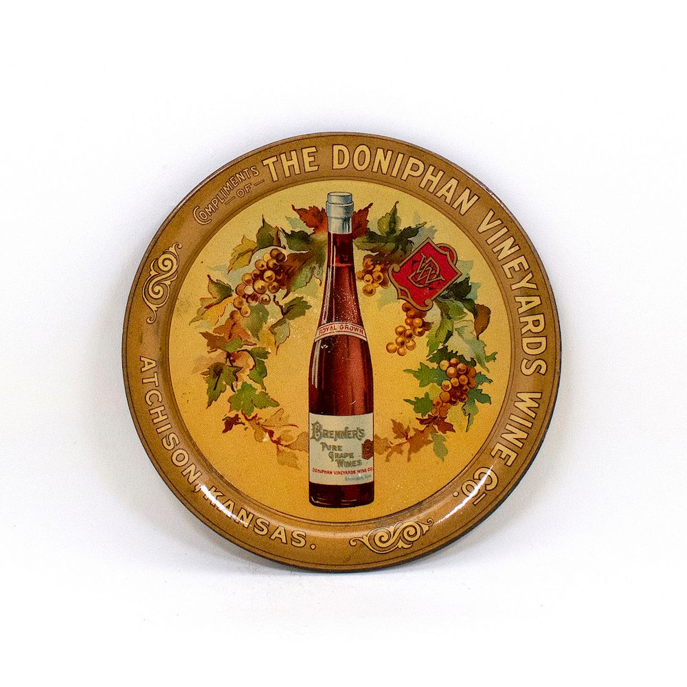 Appraisal: Doniphan Vineyards Wine Tip Tray Reference n a Brewery Entity