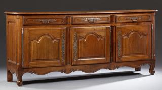 Appraisal: French Louis XV Style Carved Cherry Sideboard t French Louis