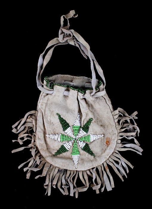 Appraisal: Cheyenne Morning Star Beaded Drawstring Bag In this lot is