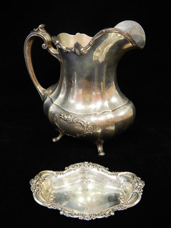 Appraisal: STERLING SILVER Water pitcher and candy dish Reed Barton sterling