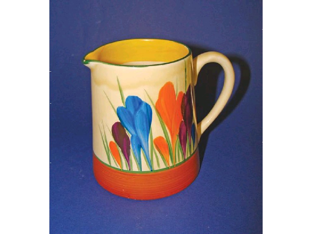 Appraisal: AN AUTUMN CROCUS MILK JUG the tapering sides with stylised