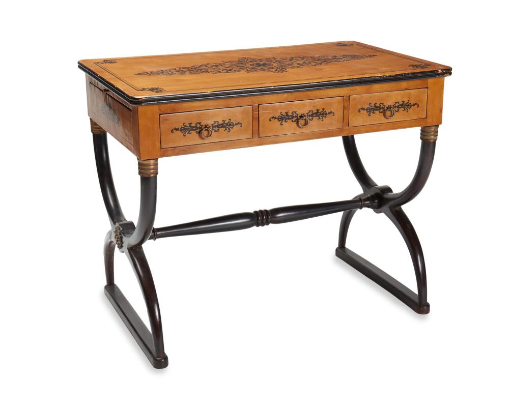 Appraisal: A Charles X-style parquetry desk First-Quarter th Century The desk