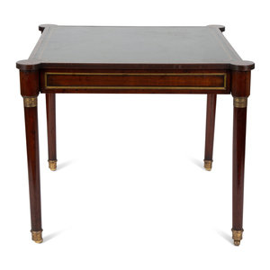 Appraisal: A Regency Style Mahogany and Brass Mounted Card Table th