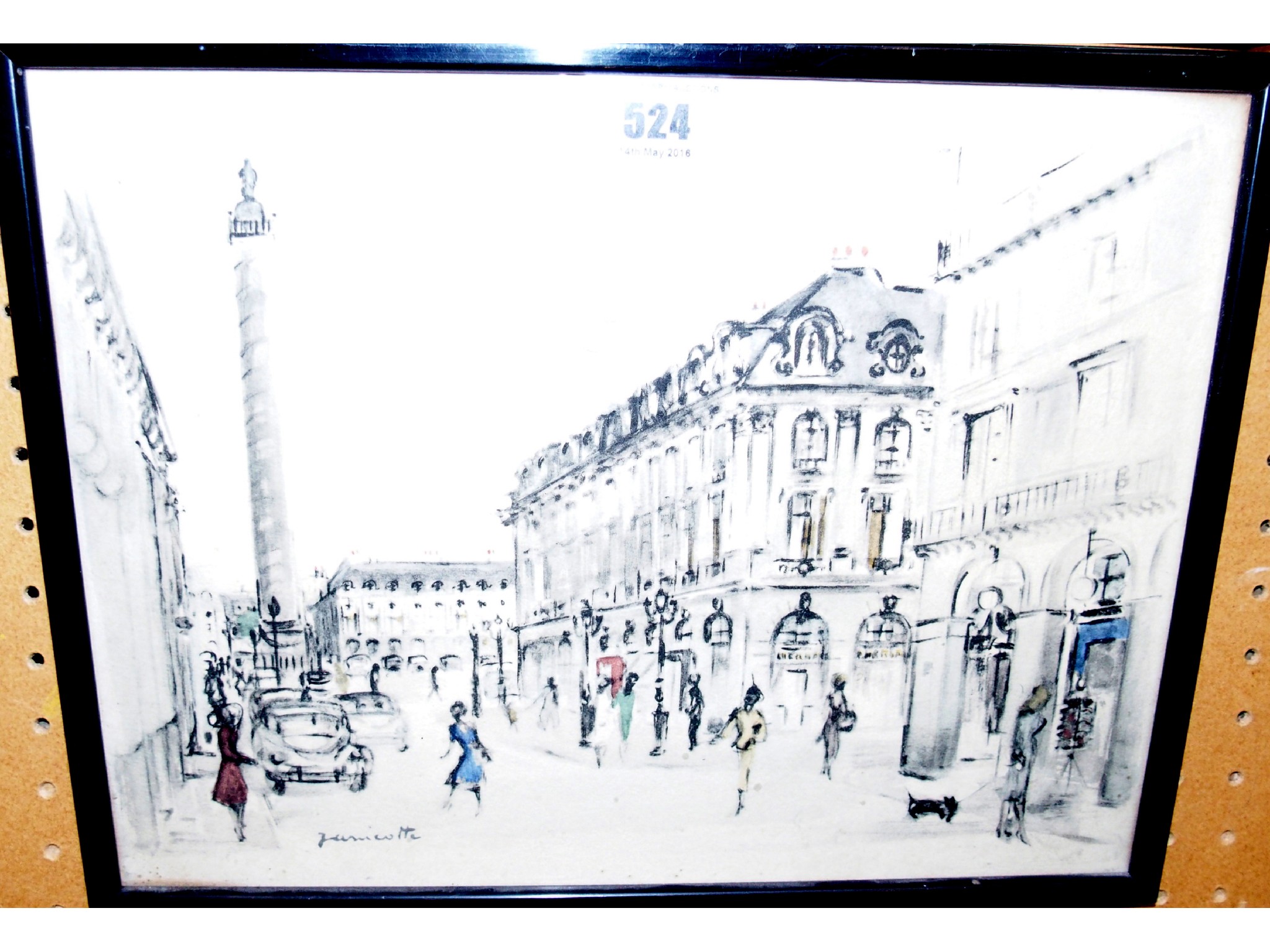 Appraisal: EDMOND JOSEPH MASSICOTTE Parisian Street signed watercolour