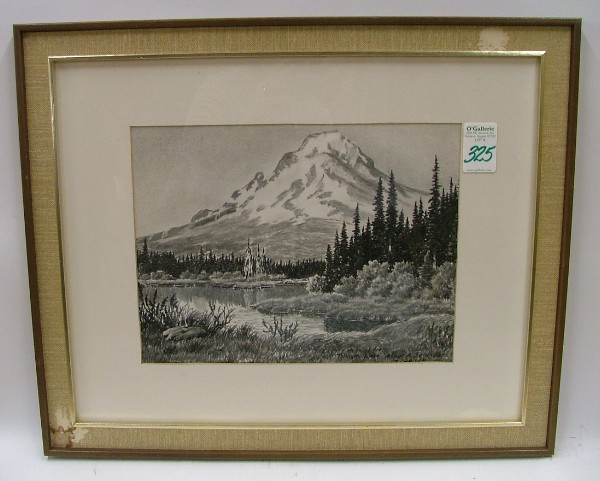 Appraisal: ARTHUR A SELANDER CHARCOAL AND PENCIL DRAWING Oregon - titled