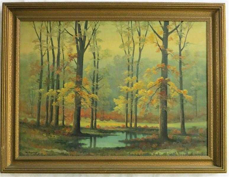 Appraisal: WILLIAM J ENGELHARDT OIL ON CANVAS California Illinois - Autumn