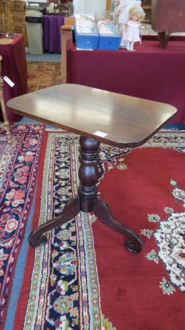 Appraisal: Period Tilt Top Table flame mahogany tri-footed base tall top