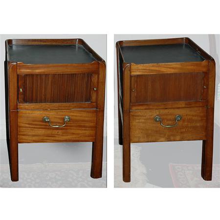 Appraisal: Pair of George III Mahogany Bedside Cupboards Estimate -