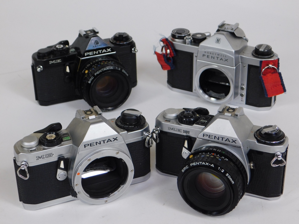 Appraisal: GROUP OF PENTAX MM SLR CAMERAS AND BODIES Group of