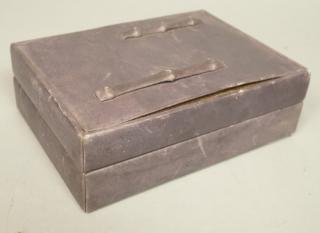 Appraisal: GUCCI attribution Embossed Leather Hinged Lid Box GUCCI attribution Embossed