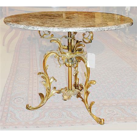 Appraisal: Neoclassical Style Marble Top Bronze Table Estimate -