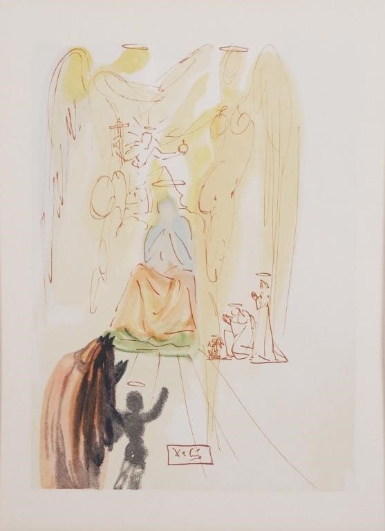 Appraisal: SALVADOR DALI DIVINE COMEDY WOODBLOCK PRINTSalvador Dali Spanish woodblock print