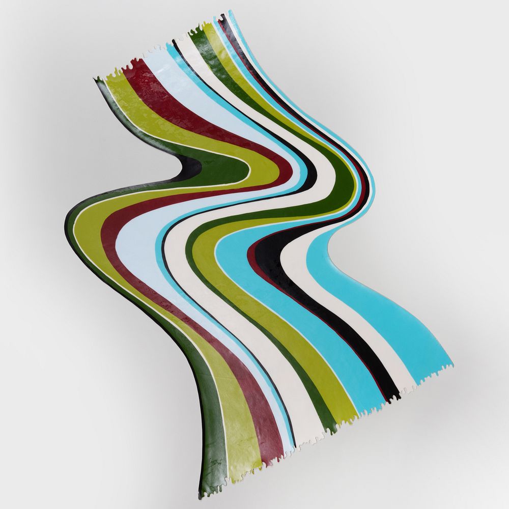 Appraisal: Rob Nadeau Vinyl Tap Rug Poured acrylic polymer under clear