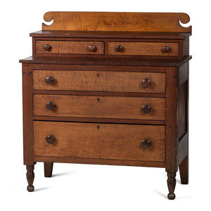 Appraisal: A Classical Tiger Maple and Cherrywood Chest of Drawers Likely