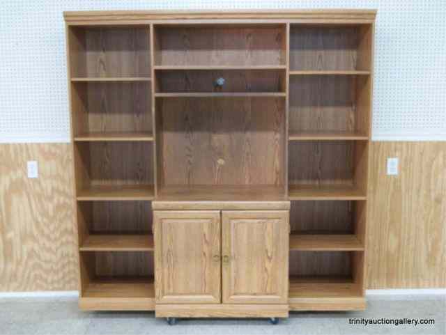 Appraisal: Large Oak Look Entertainment Center Wall UnitFrom the estate is