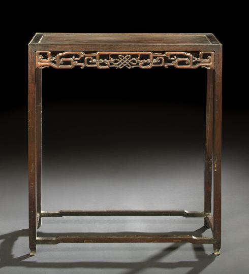 Appraisal: Chinese Rosewood Narrow Side Table th century of rectangular outline