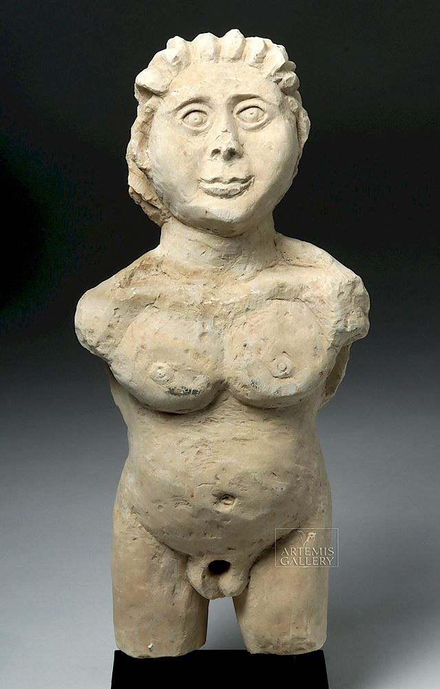 Appraisal: Palmyran Limestone Figure - Nude Hermaphrodite Near East Holy Land