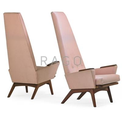 Appraisal: ADRIAN PEARSALL - CRAFT ASSOCIATES Pair of tall-back lounge chairs