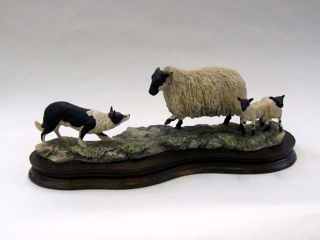 Appraisal: Border Fine Arts farm animal group of a Scottish black